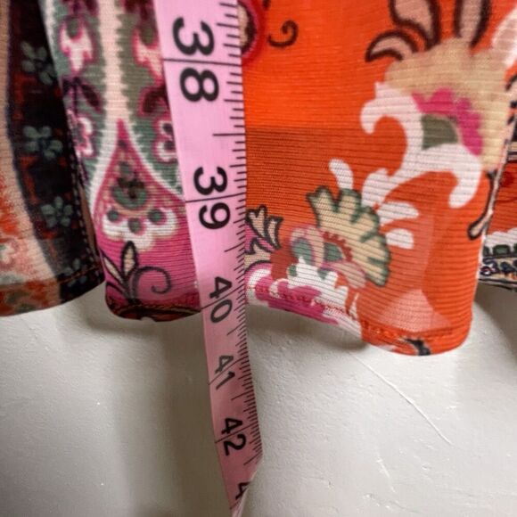 Leslie Fay Sleeveless Smocked Shift Dress Women's Sz 14 Paisley Floral Boho - Picture 6 of 16